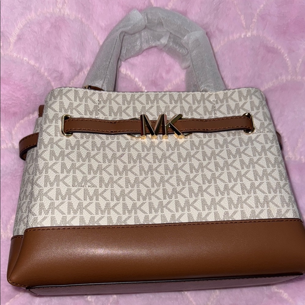 Michael Kors Tan And Cream Satchel